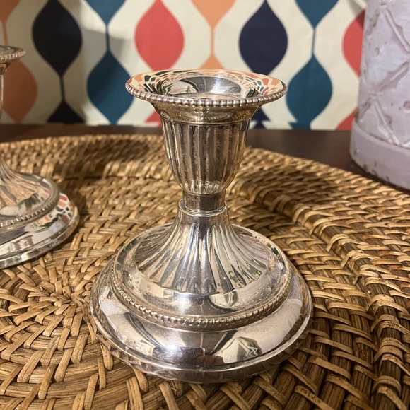 Pair of Vintage Silver-Plated Candlestick Holders - Picture 5 of 10